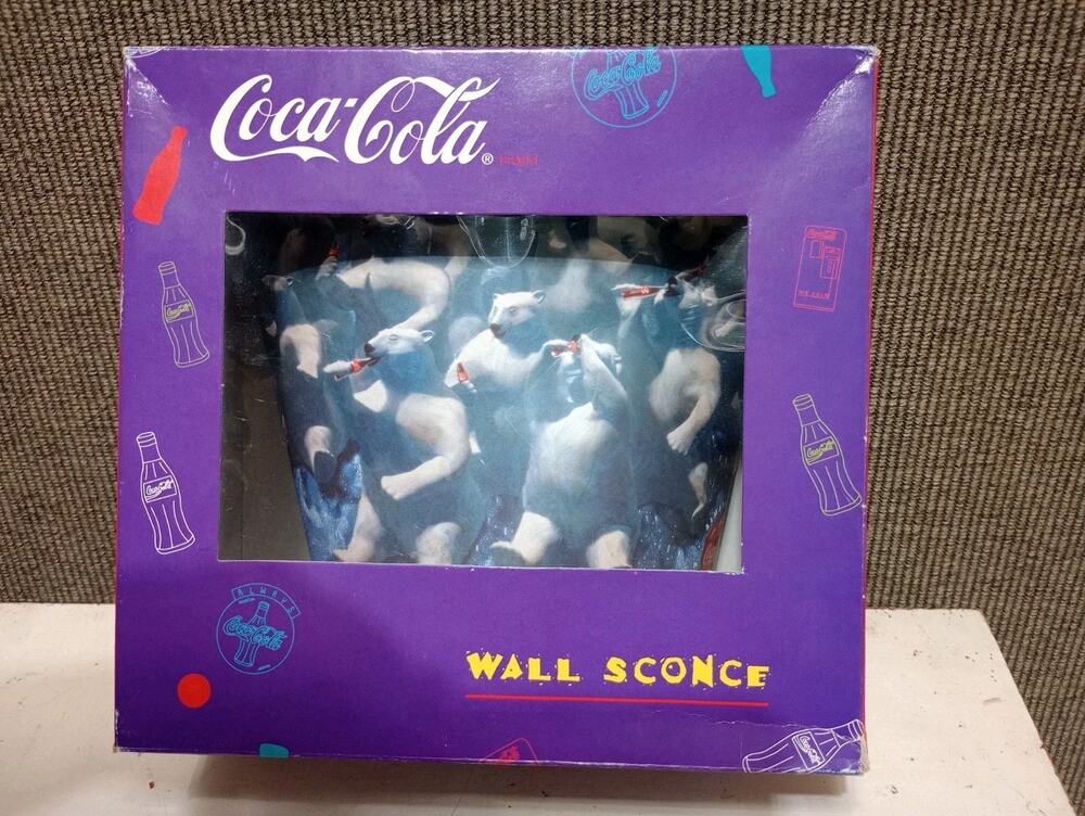 vintage Coca-Cola Polar Bear Wall Sconce from the 1990s
